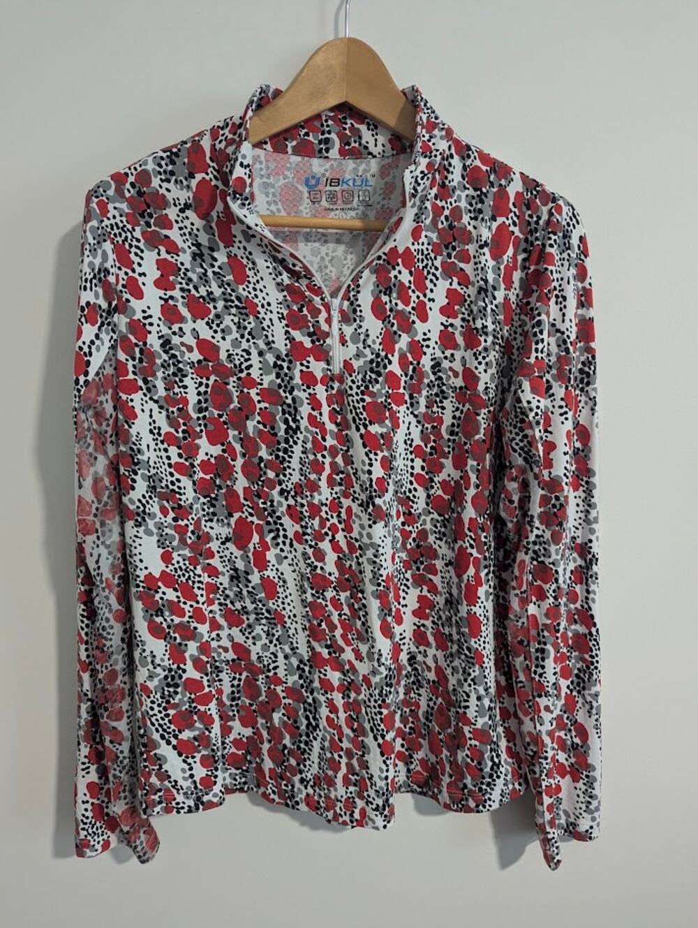 IBKUL UPF 50+ Long Sleeve Golf Tennis Top 1/4 zip Size L